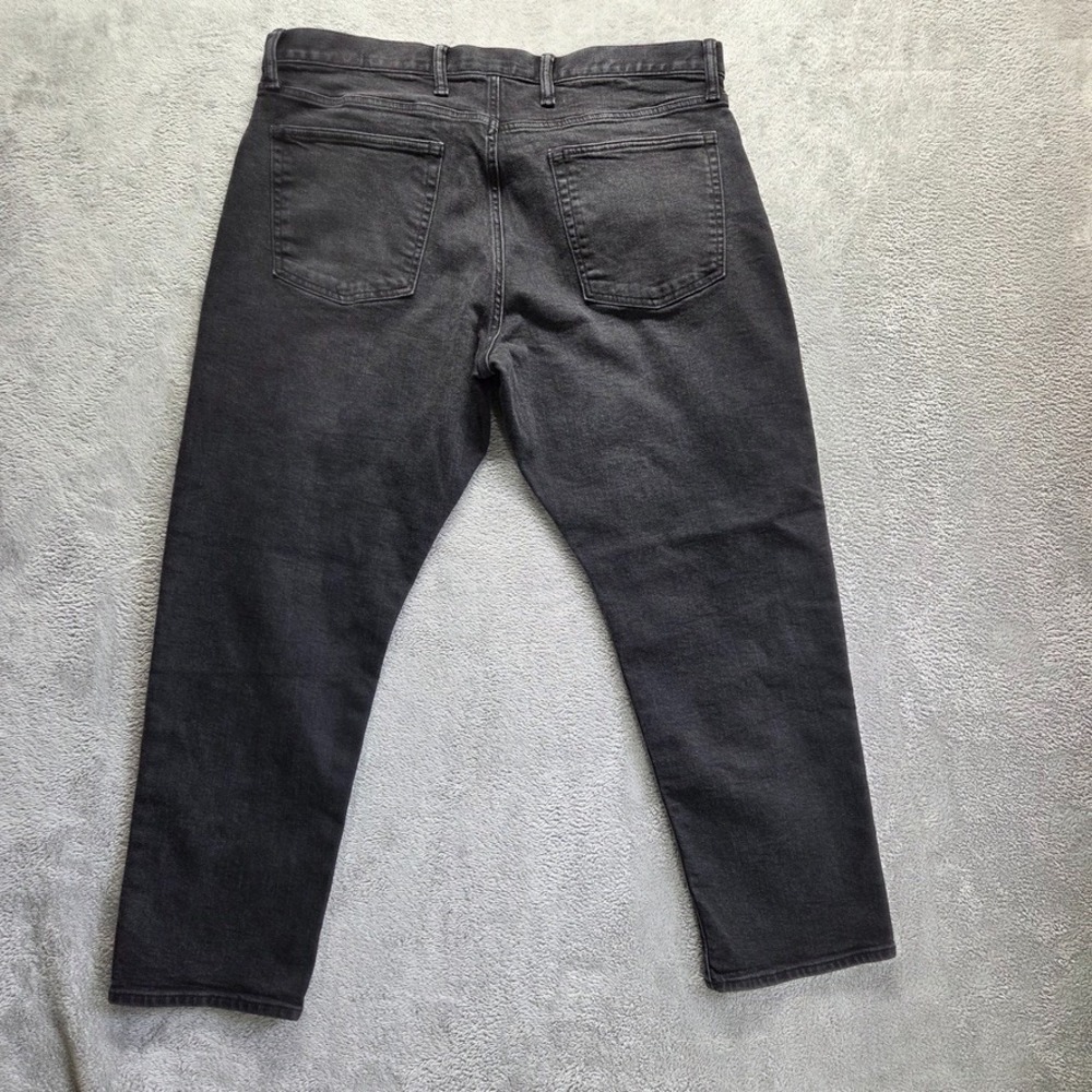 Gap Jeans Mens 38X30 Black Straight Taper Mid Rise Stretch Faded Flex Denim - Picture 2 of 10
